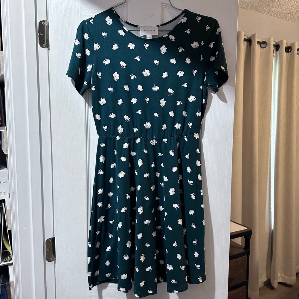 French Grey Short Sleeve Dress
